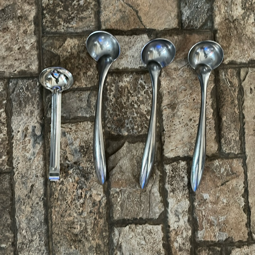 Lot Of 4 Stainless Steel Skimmer Spoons
